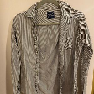Button up with ruffle detail